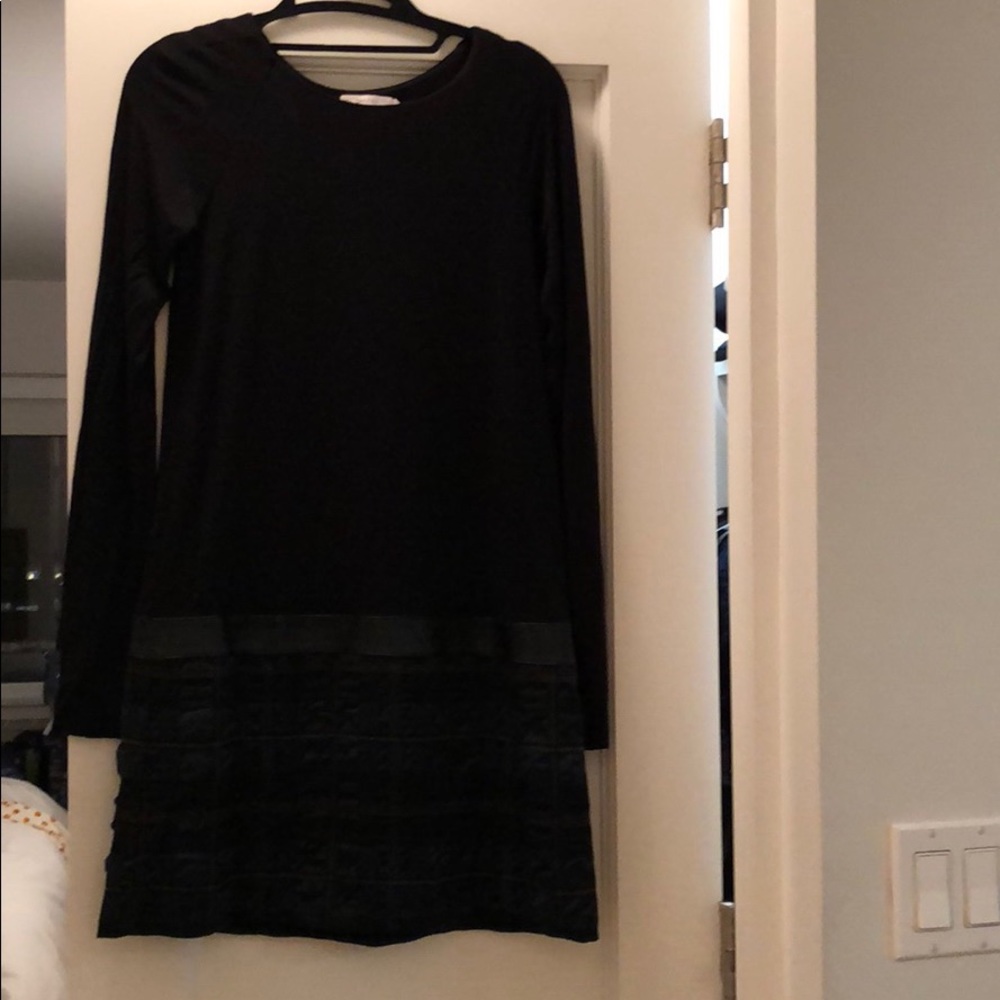 Bailey44 raglan black dress w/pleather inset sz S